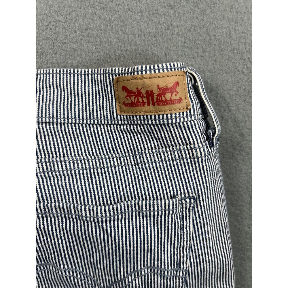 Levi's Women's 524 Too Superlow Jean Size 13M 31x32 Blue White Striped Y2K Style - Picture 8 of 12